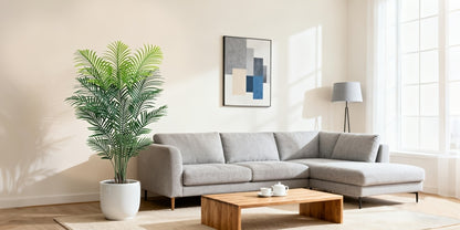 Artificial Palm Tree Fake Indoor Plant – 4/5/6FT Faux Tropical Areca Palm with Realistic Leaves, Planter Options, for Living Room Bedroom Office Patio Home Decor