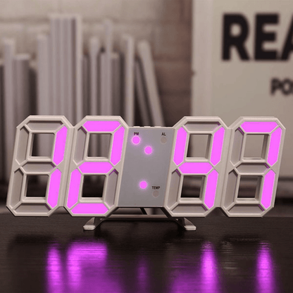 3D LED Digital Alarm Clock Colorful Night Light Home Decor Bedroom Desk Clock USB Powered