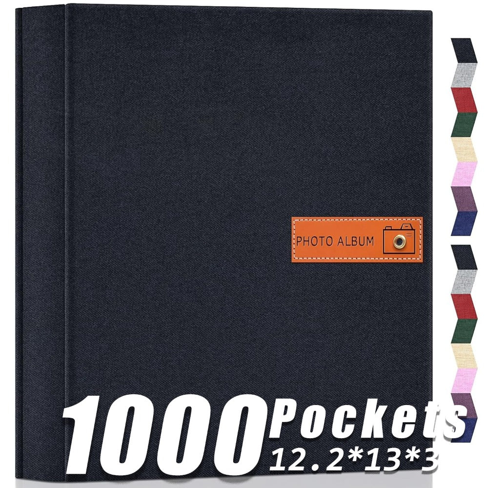 Photo Album 4x6 200 & 1000 Pockets with Label – Linen Hardcover Memory Book for Wedding, Baby, Travel, Anniversary, Birthday & Graduation Gifts