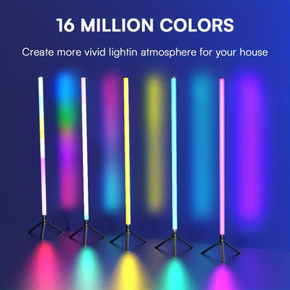 RGB Tube Light with Stand – Smart App & Remote Control, Music Sync Color Changing, Timing, USB Powered for DJ Lighting, Photography, Dance Club, Game Room & Festival (1 or 2 Pack)