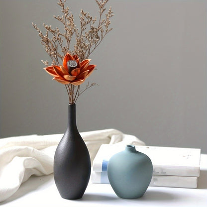 Ceramic Vase Set of 4 Small Vases for Dried Flowers Pampas Grass, Morandi Color Modern Farmhouse Home Decor, Boho Aesthetic Centerpiece Table Decoration Ceramics Vase Set