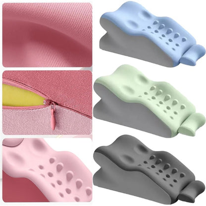 Memory Foam Pillow Ergonomic Support 2 Styles Multi-Functional Breathable for Side Sleeping Back Sleeping Prone Position Removable Washable Pillowcase Back Support