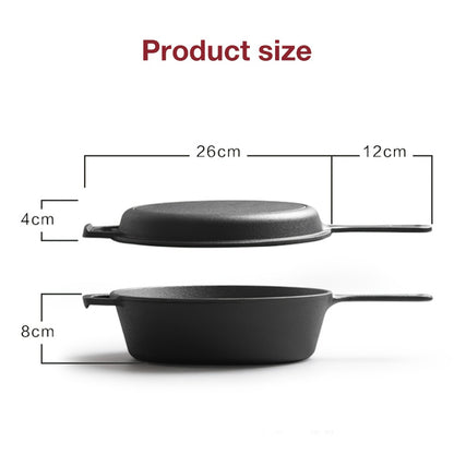 Cast Iron Dutch Oven & Frying Pan Set – Pre-Seasoned 2-in-1 Cookware, Deep Pan + Skillet for Stovetop, Induction, Oven, BBQ & Outdoor Cooking, Multi-Purpose Pots and Pans Set
