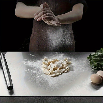 Stainless Steel Cutting Board Extra Large 304 Steel Anti-Slip L-Edge for Baking Kneading Dough BBQ Kitchen Chopping Board 3 Sizes