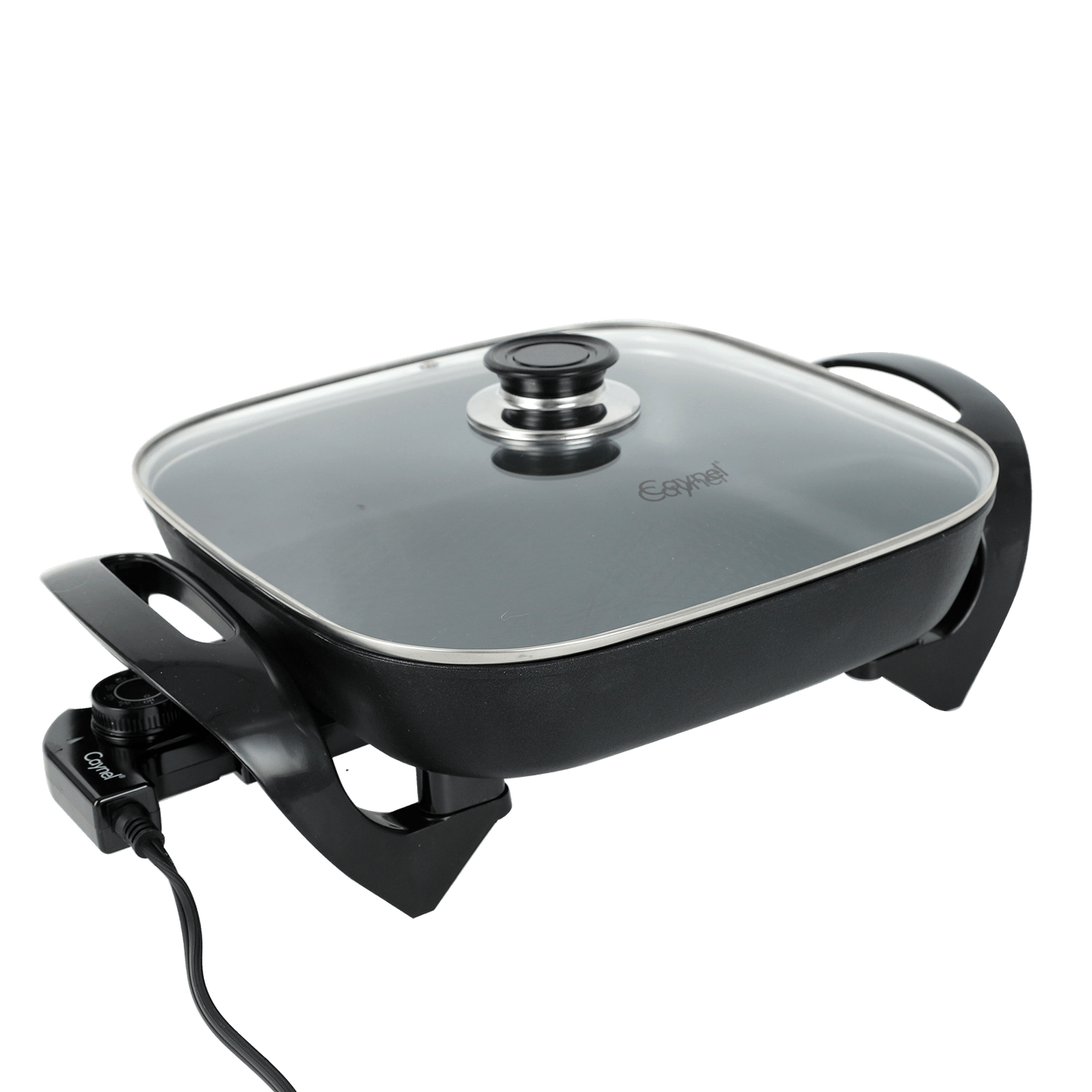 Electric Skillet 12x12 Inch Nonstick Ceramic with Glass Lid 1400W Adjustable Temperature up to 420°F – Aluminum Body Electric Frying Pan for Fry Bake Steam Simmer, Black & Copper