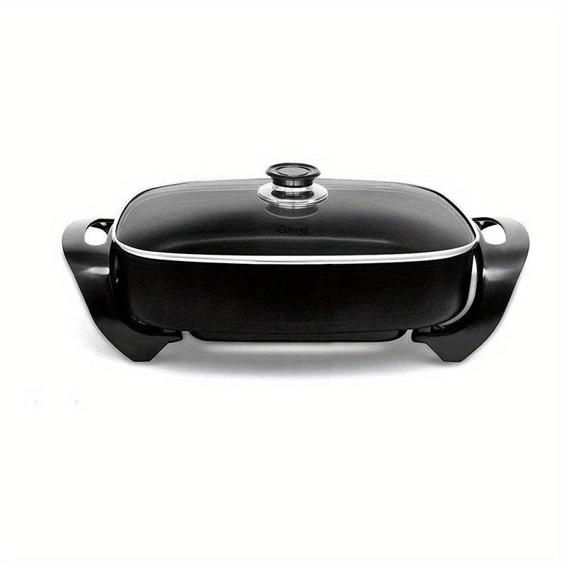 Electric Skillet 8 Quart Non-Stick Copper Deep Dish – 16x12 Large Electric Frying Pan with Tempered Glass Vented Lid, Adjustable Thermostat, Dishwasher Safe, Perfect for Family Meals & Entertaining