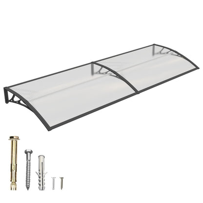 Window Awning Door Canopy Polycarbonate Overhang – UPF 50+ UV & Rain Protection, Leak-Proof Hollow Sheet, Weather-Resistant Outdoor Patio Awning for Doorways, Windows, Storefronts – Multiple Sizes & Colors