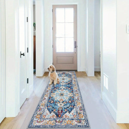 Runner Rug Boho Hallway Rug Machine Washable Non-Slip Vintage Farmhouse Accent Area Rug for Entryway Kitchen Living Room Bedroom Laundry Room - 2x6 2x8 2x10 Carpet Mat