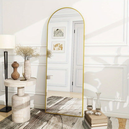 Full Length Mirror Floor Mirror with Stand, Aluminum Alloy Frame Full Body Mirror, Standing Hanging or Leaning Against Wall for Bedroom Living Room Dressing