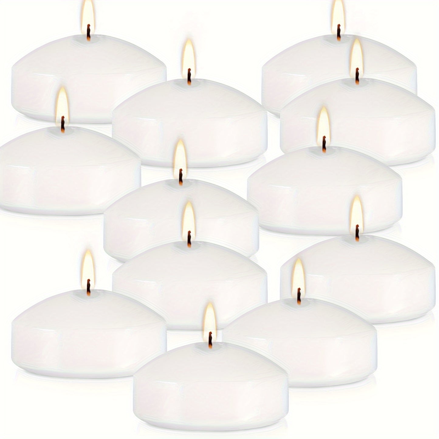 Floating Candles White 42 Pack Glitter Embellished Small Candle Set for Christmas Halloween Easter Thanksgiving Day of the Dead, Indoor Holiday Party Table Decoration Candles
