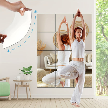 Mirror Wall Stickers 12 Inch – Set of 12 Acrylic Reflective Decals for Living Room, Bedroom, Kitchen, Office & Wedding Decor, Easy Install