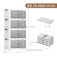 48QT Folding Storage Box-4 Layers White