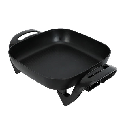 Electric Skillet 12x12 Inch Nonstick Ceramic with Glass Lid 1400W Adjustable Temperature up to 420°F – Aluminum Body Electric Frying Pan for Fry Bake Steam Simmer, Black & Copper