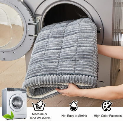 Jacquard Couch Cover Set of 2 Solid Color Corduroy Plush Thick Soft Non-Slip Machine Washable Pet Friendly for 2 3 4 Seat Sectional Sofa Living Room Bedroom