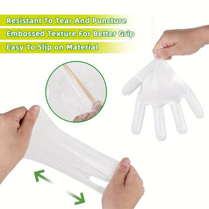 Clear Poly Disposable Gloves 200/1000PCS Oil Resistant Food Safe Cooking Cleaning Gloves S M XL
