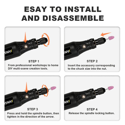 Cordless Rotary Tool Set Rechargeable Engraving Pen – Adjustable Speed Electric Wood Carving Tool for Grinding Polishing Etching Cutting DIY Craft