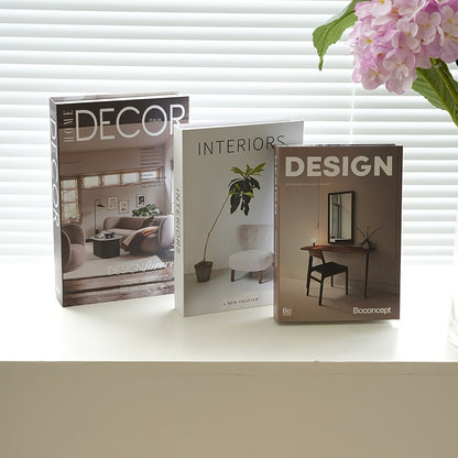 Decorative Fake Books Set of 3 – Nordic Style Stackable Faux Book Decor for Living Room Bookshelf, Coffee Table & Shelf Styling, Maintenance-Free Paper Dummy Books Home Decor Accent