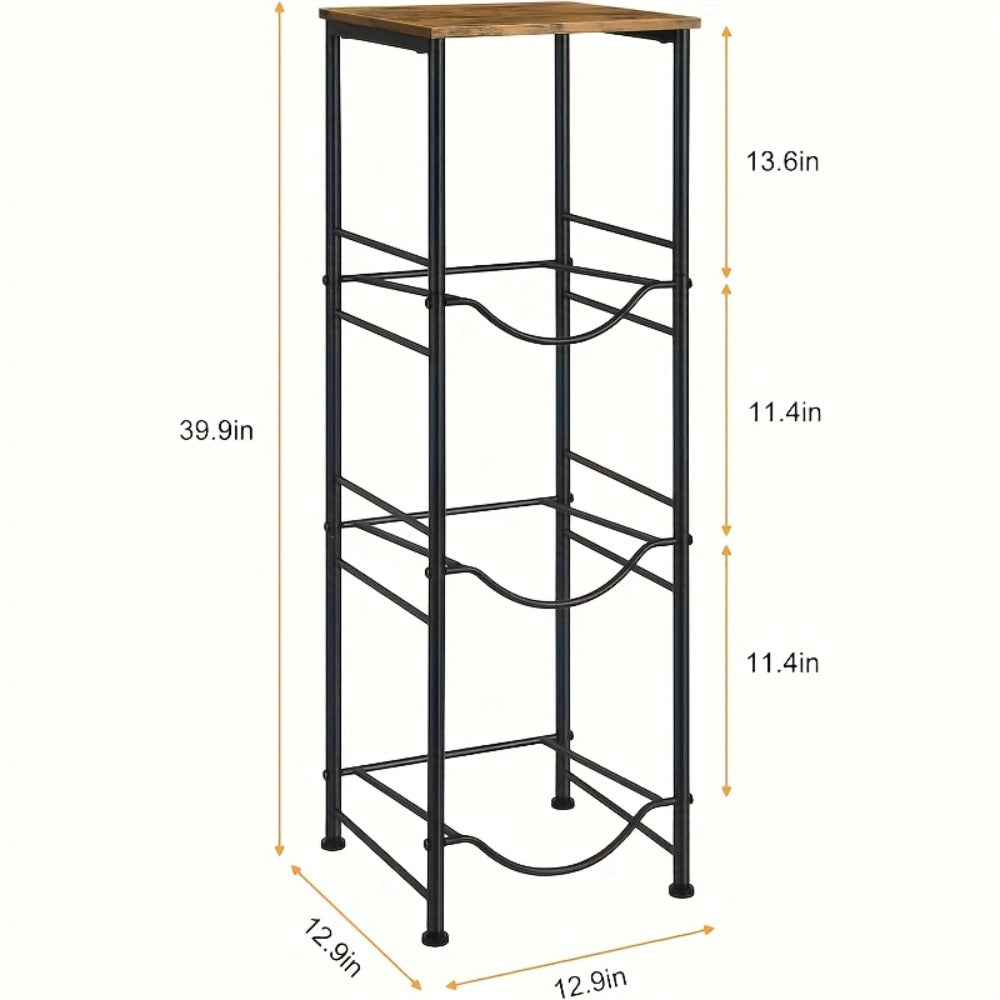 5-Gallon Water Jug Holder 3-Tier – Heavy Duty Water Bottle Rack Organizer with Top Shelf & Adjustable Legs for Kitchen, Living Room & Office – Particleboard & Steel Frame, White, Brown & Black