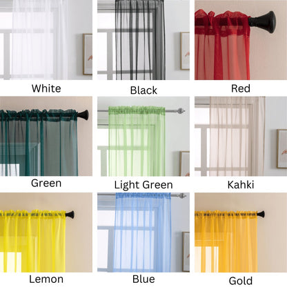 Sheer Curtains 2 Panels Rod Pocket – Light Filtering Privacy Window Drapes for Living Room Bedroom Modern Home Decor