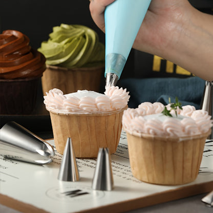386 Pcs Cake Decorating Baking Set with Piping Nozzles & Frosting Tips – Complete Beginner Baking Tool Kit with Floral Nozzles, Pastry Tips & Decorating Tools