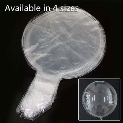 Clear Helium Balloons 10-Pack | Transparent Party Balloons 18" 20" 24" 36" for Weddings Birthdays Christmas Halloween Mardi Gras Celebrations – Helium Ready with Sturdy Neck & Base
