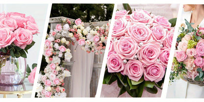 Artificial Roses Bulk with Long Stems – Real Touch Velvet Fake Flowers for Wedding Bouquet, Bridal Centerpiece, Valentine's Day, Mother's Day, Home Decor (50/100pcs, Multi Colors)