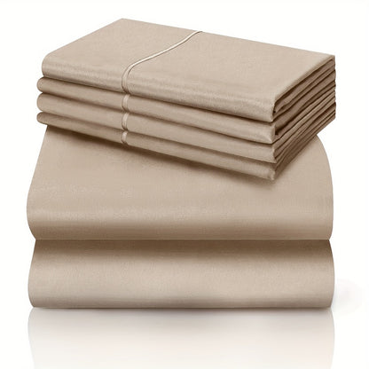 California King Sheet Set 6-Piece Breathable Cooling Bed Sheets Ultra-Soft Hotel Luxury Microfiber 18 Inch Deep Pocket Wrinkle Fade Resistant Flat Sheet Fitted Sheet 4 Pillowcases Multiple Colors