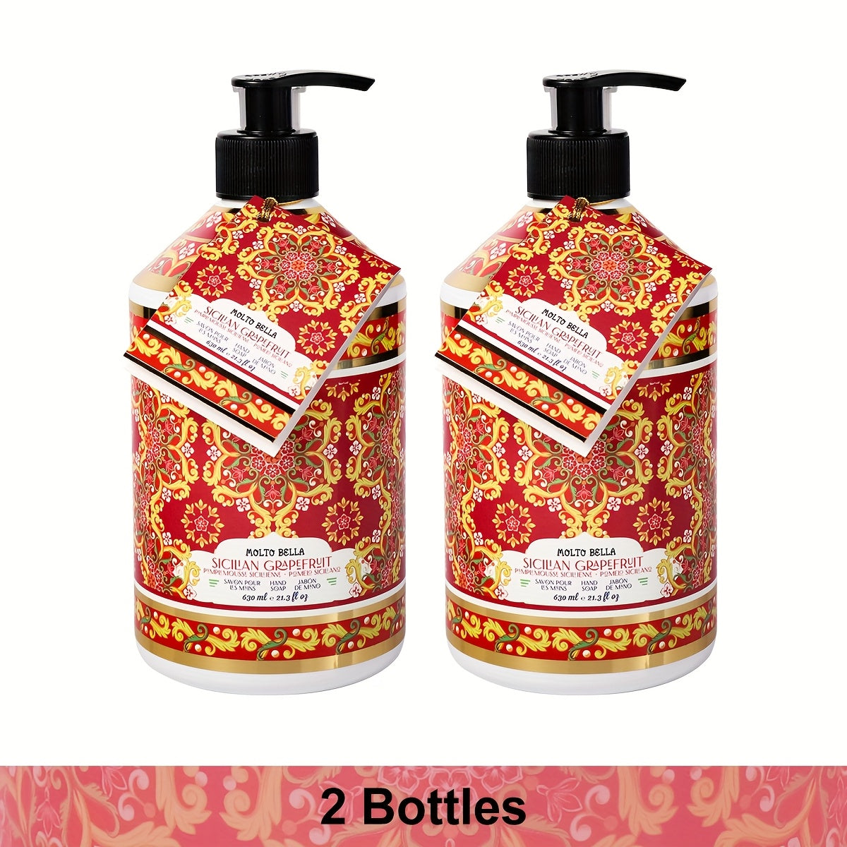 Liquid Hand Soap with Floral Press Bottle – 21.3 fl oz, Moisturizing Scented Hand Wash in Lavender, Grapefruit, Jasmine, Coconut Shea & More