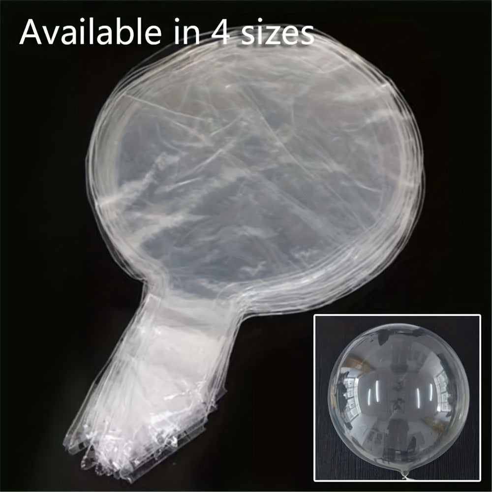 Clear Helium Balloons 10-Pack | Transparent Party Balloons 18" 20" 24" 36" for Weddings Birthdays Christmas Halloween Mardi Gras Celebrations – Helium Ready with Sturdy Neck & Base