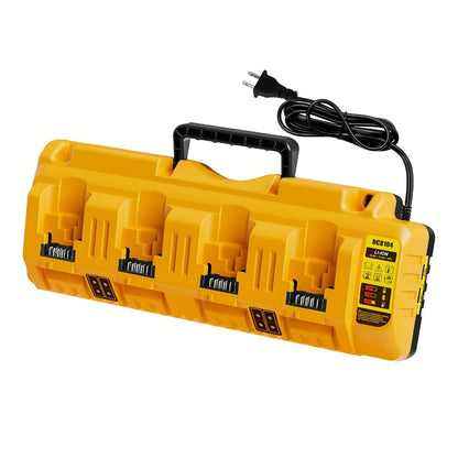 4-Port Battery Charger for DeWalt DCB104 Replacement 20V Max Rapid Charging Station with 2 USB Ports Compatible with 12V 20V DCB127 DCB200 DCB201 DCB204 DCB205 DCB206