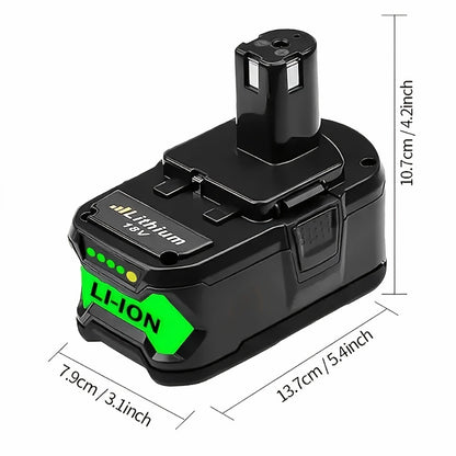 Ryobi 18V Replacement Battery 8.0Ah 2 Pack Li-ion Compatible with P102 P103 P105 P107 P108 P109 P197 Ryobi ONE+ Cordless Power Tools BPL-1815 BPL-1820G
