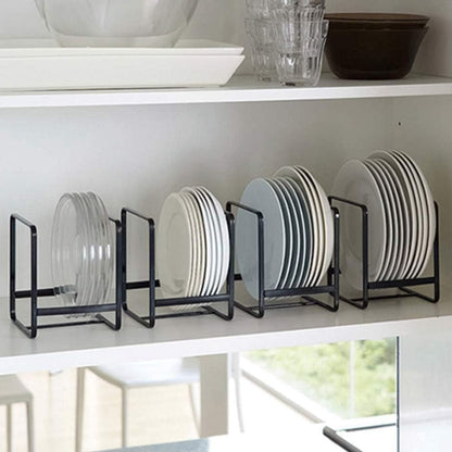 4pcs Stainless Steel Dish Rack Cabinet Organizer with Drain Tray - Space Saving Kitchen Countertop Storage Rack Set