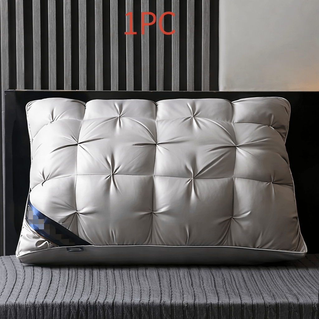 Hotel Quality Pillow Soft Polyester Fiber Deep Sleep Neck Support - No Collapse All Season Machine Washable Satin Cover Zipper Closure White Grey 1pk 4pk Bed Pillow for Home Hotel Bedroom