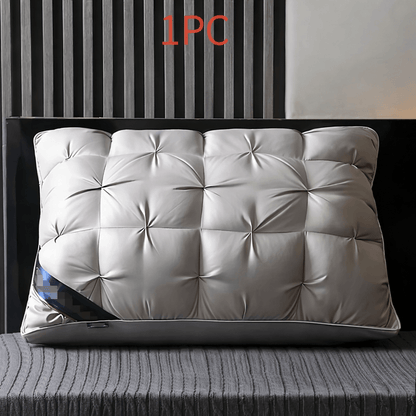 Hotel Quality Pillow Soft Polyester Fiber Deep Sleep Neck Support - No Collapse All Season Machine Washable Satin Cover Zipper Closure White Grey 1pk 4pk Bed Pillow for Home Hotel Bedroom