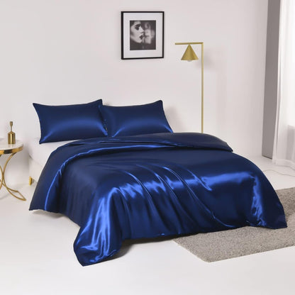 Satin Bed Sheet Set 4 Pcs – Luxury Silky Smooth Hotel-Quality Bedding, Wrinkle-Free Deep Pocket Fitted Sheet, All-Season Elegant Satin Sheets – Twin, Full, Queen & King, Multiple Colors