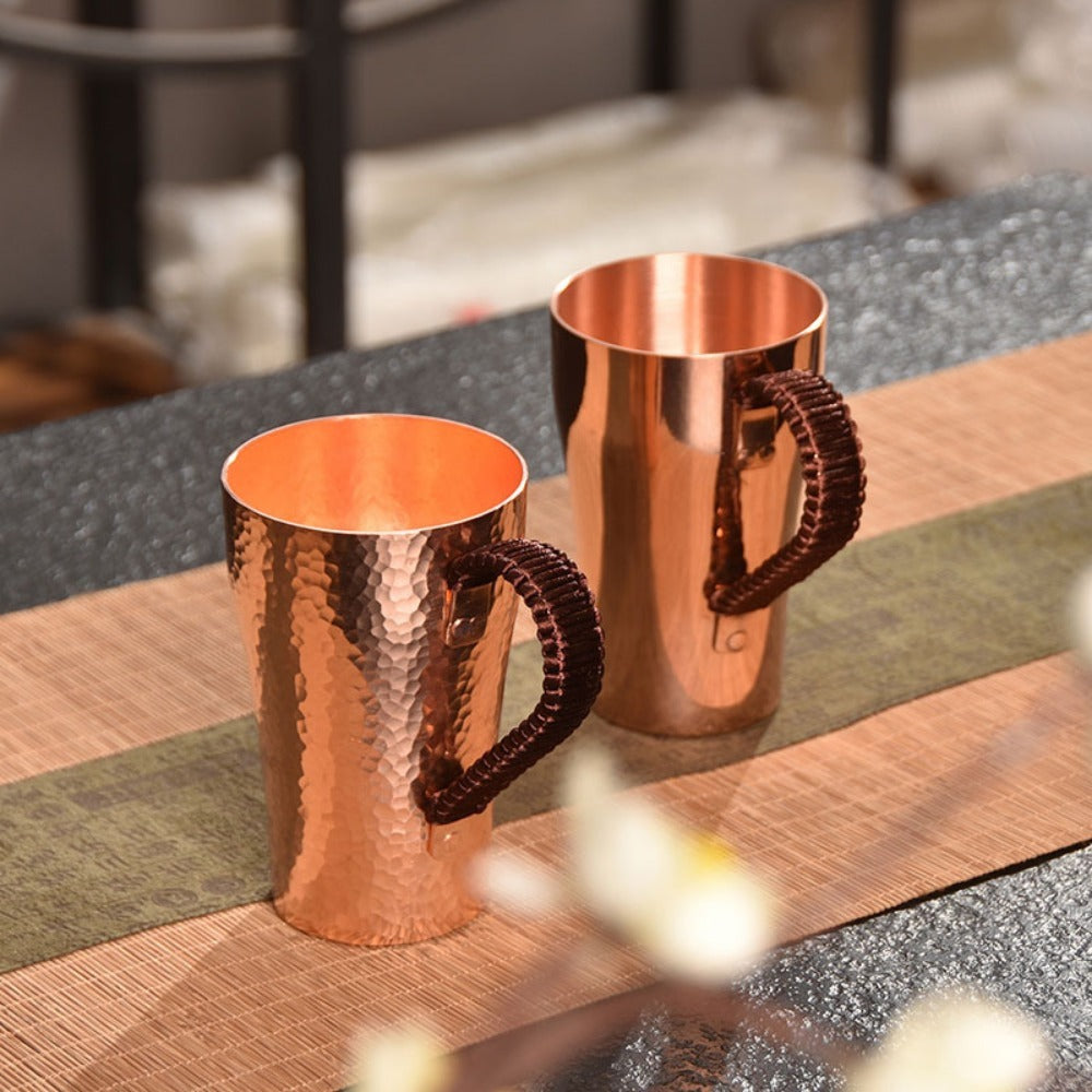 Hammered Copper Coffee Mug 13.53 Oz – Handmade Rustic Artisan Copper Cup for Coffee, Tea, Water & Milk – Hot & Cold Beverages – Unique Gift for Home, Wedding, Housewarming & Birthday