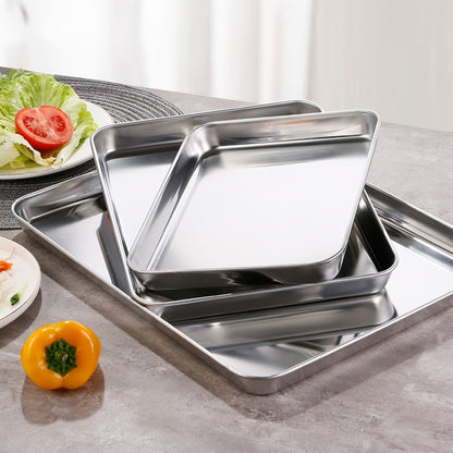 Baking Sheet and Rack Set Stainless Steel Half Sheet Pan with Cooling Rack Heavy Duty Rust Free Dishwasher Safe for Cookie Baking Roasting Grilling 2 3 4 Pan Options