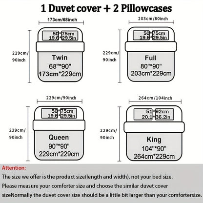 Duvet Cover Set 3 Piece Soft Bronzing Texture Bedding Set with Duvet Cover and 2 Pillowcases for Home Dormitory All Season Twin Full Queen King