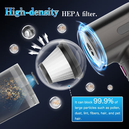Cordless Handheld Car Vacuum Cleaner 15000PA - Rechargeable Portable Mini Vacuum with Brushless Motor, HEPA Filter, Air Blower & Pump Function, Small Hand Held Vacuum for Car Interior, Home & Pet Hair