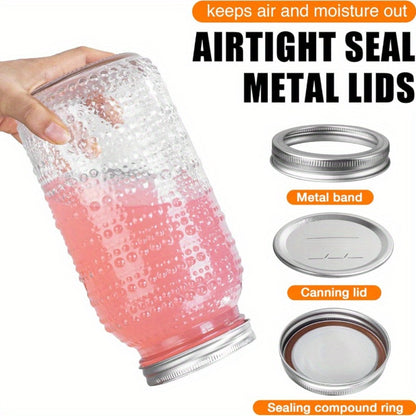Mason Jars 64oz Wide Mouth with Lids 3 Pack Large Glass Canning Jars Airtight for Food Storage Meal Prep Pickling Salad Jam Centerpieces Vase Kitchen Pantry