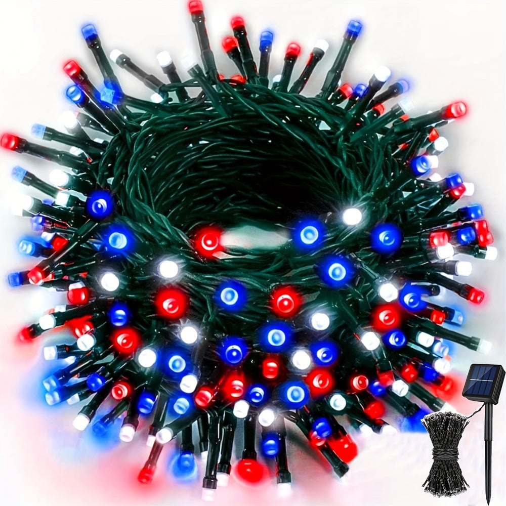 Solar LED Fairy String Lights IP65 Waterproof – 40FT or 80FT with 8 Lighting Modes for Independence Day, Christmas, Wedding, Garden & Yard – White, Warm White, Multi Color, Purple, Orange & Blue