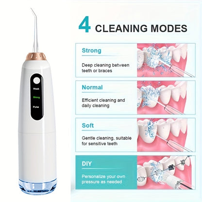 Water Flosser Oral Care Kit – 3-Mode Portable Electric Dental Cleaner, USB Rechargeable, 4-Function Nozzle, Tooth Whitening Device & Electric Toothbrush Set for Travel & Home Use