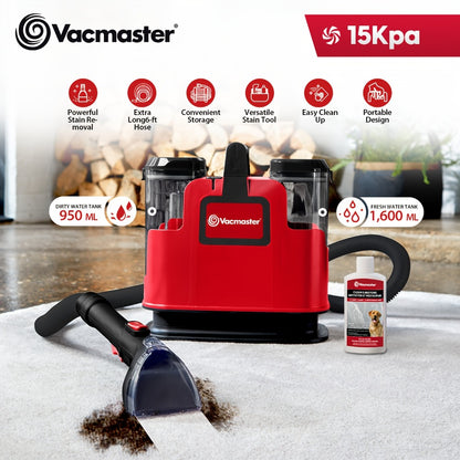 Portable Carpet Spot Cleaner Machine 15Kpa Suction Upholstery Stain Remover with Versatile Tools for Pet Hair Area Rug Couch Sofa