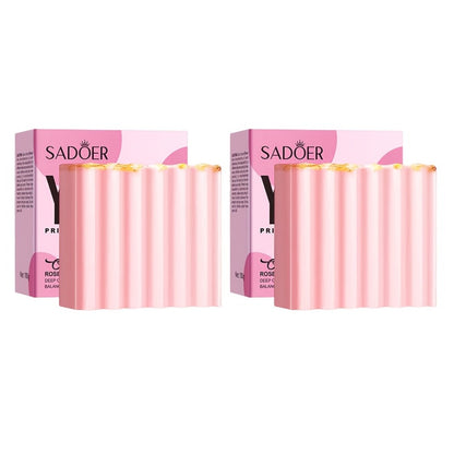 Intimate Cleansing Soap Rose Essence Built-in Bubble Net Rich Foam pH Balance Moisturizing Private Parts Soap for Women Peach Strawberry 2pcs 4pcs