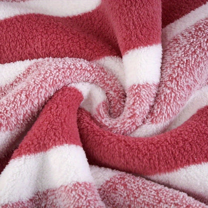 Striped Bath Towel Set 1 or 4 Pack 346GSM - 100% Polyester Super Soft Skin Friendly Absorbent Quick Dry | 70x140cm 27.6x55.1in | Green Gray Red Multi-Color | Home Bathroom Beach Essentials