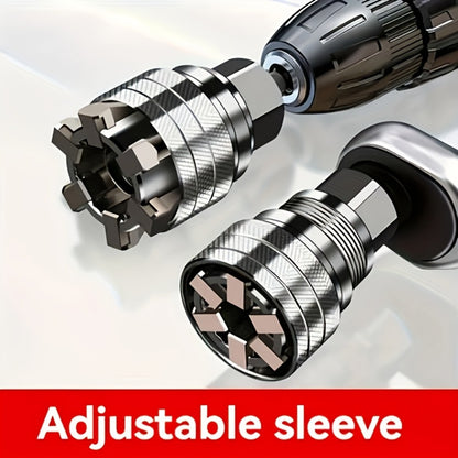 Universal Socket Wrench Adapter 10-19mm - Adjustable Hex Nut & Bolt Socket, Fits 3/8" Drive Ratchet, Torque Wrench & Electric Drill, All-in-One Socket Tool for Home & Professional Use