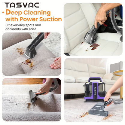 Portable Carpet Cleaner Deep Cleaning Machine with Dual Brushes Powerful Spray for Upholstery Stairs Car Seats Tough Stain Removal