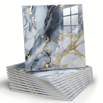 Self-Adhesive PVC Marble Tile Stickers 20pcs 30x30cm Waterproof Wall Panels for Bathroom Kitchen Living Room Backsplash Decor