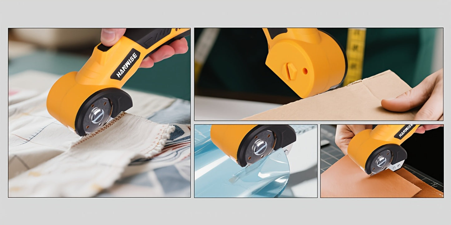 Electric Scissors Cordless 4.2V Rotary Cutter with 2000mAh Battery – 10000 RPM, Safety Lock, LED Light, Anti-Slip Handle, Fabric Cutting Machine for Clothing, Cardboard, Carpet, Leather & Craft Projects