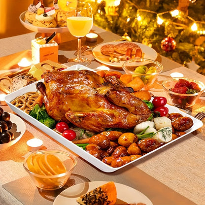 Serving Tray Set of 4 – Reusable Plastic Platters for Fruit, Cookies, Dessert & Snacks | Kitchen Party Organizer